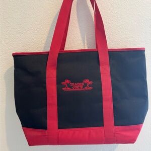 Trader Joe's Red and Black Insulated Tote Bag